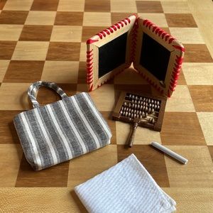 American Girl Addy Addy’s School Supplies Bag Slate Chalk Wiper Abacus